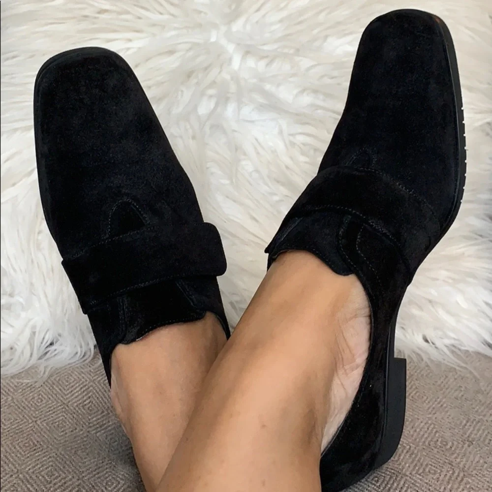 Salvatore Ferragamo‎ Suede Velcro Strap Flats